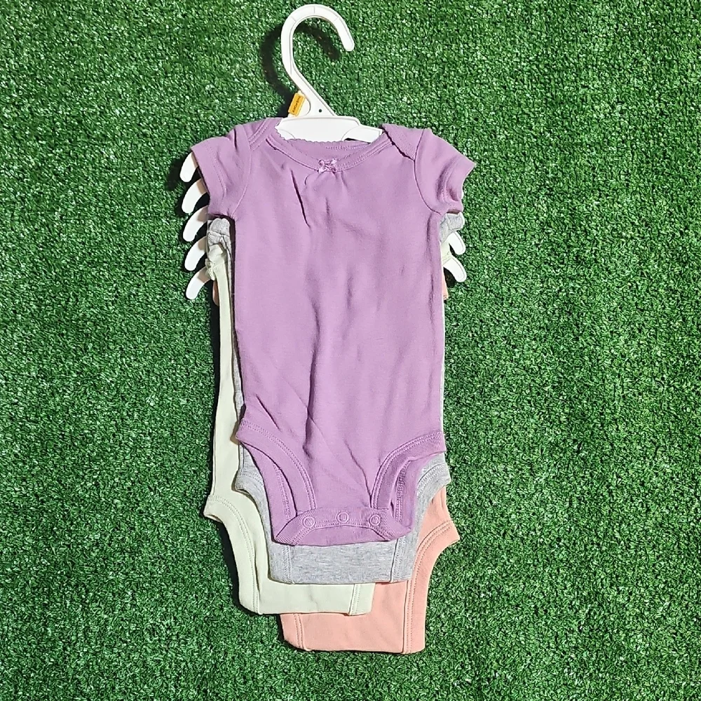 Carter's Purple, Gray, and Pink Bodysuit Set